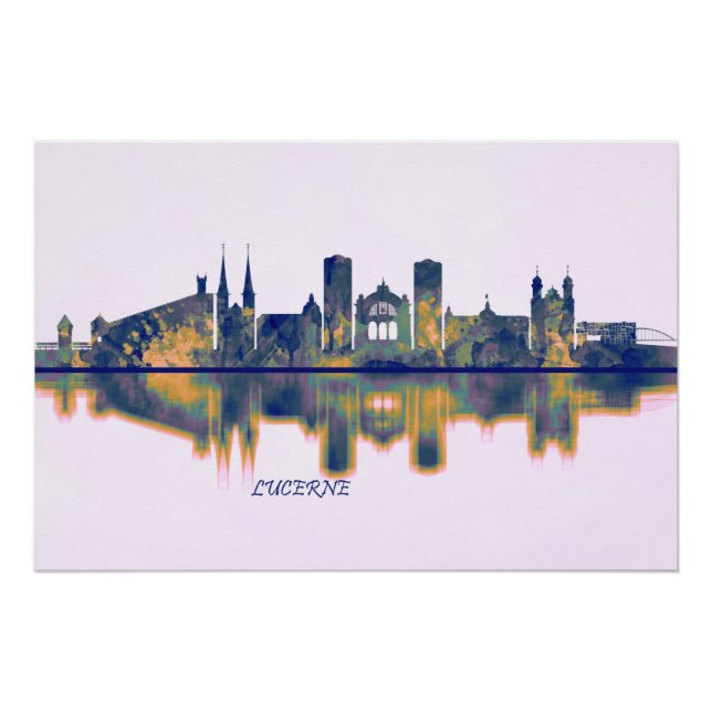 Póster Lucerne Skyline (Anverso)