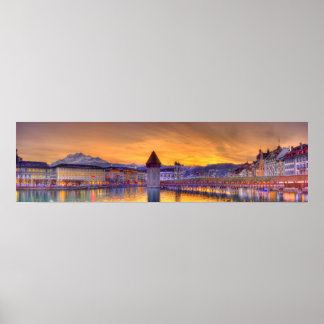 Póster Lucerne Suiza HDR Fotografía panorámica