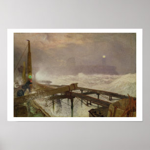 Póster Luces azules, embarcadero de Teignemouth -