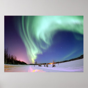 Póster Luces boreales de Alaska Fotografía
