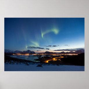 Póster Luces boreales de Lofoten Noruega