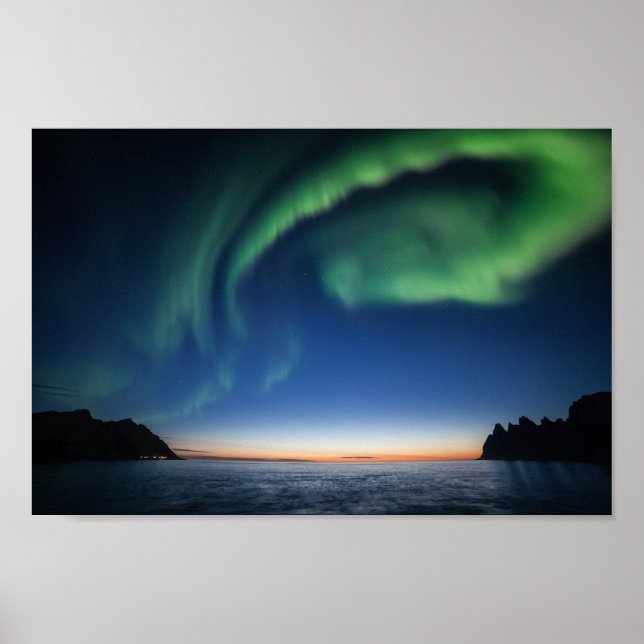 Póster Luces boreales de Noruega (Frente)