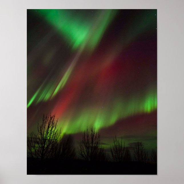 Póster Luces boreales | Escandinavia, Islandia (Frente)