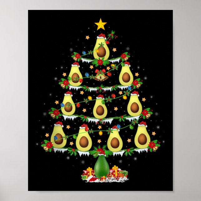 Póster Luces de árbol de Navidad de aguacate Aguacate div (Frente)