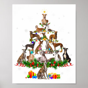 Póster Luces de árbol de Navidad de Ghound divertido perr