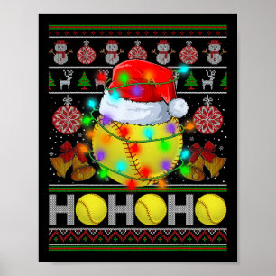 Póster Luces de árbol de Navidad suaves Santa Ugly Christ