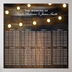 Póster Luces de Barril de Madera Gráfico de Asientos de B