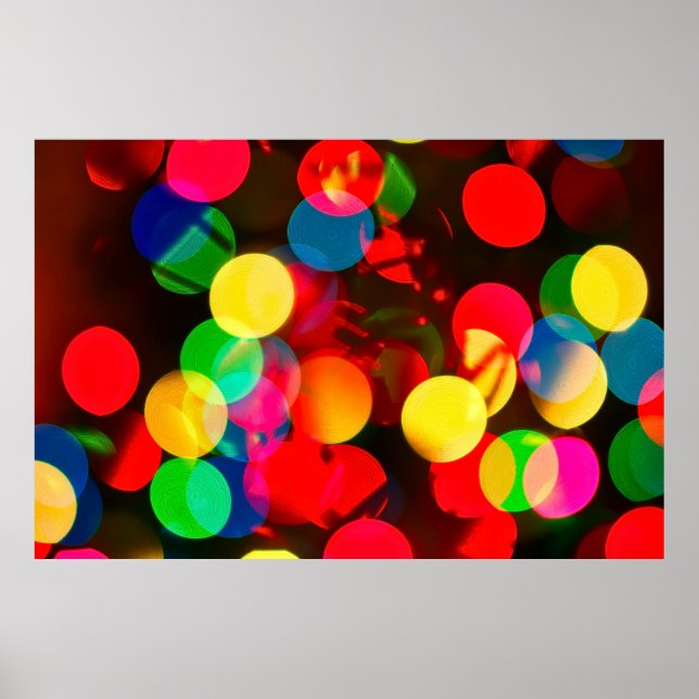 Póster Luces de bokeh de diversos colores (Frente)
