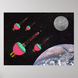 Póster Luces de burbuja en el espacio