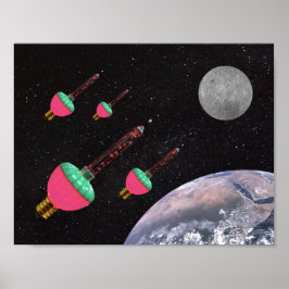 Póster Luces de burbuja en el espacio