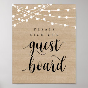 Póster Luces de cadena, Rótulo Boda Nuestro Poster de la