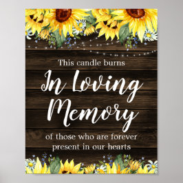 Póster Luces de Cuerda de Girasoles Rústicos para Boda en
