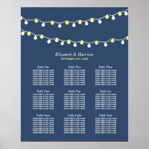 Póster Luces de cuerda modernas, gráfico de asientos amar