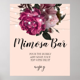 Póster Luces de cuerda rústicas ducha de novia mimosa bar