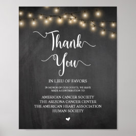 Póster Luces de cuerdas, donación de Bodas, contribución