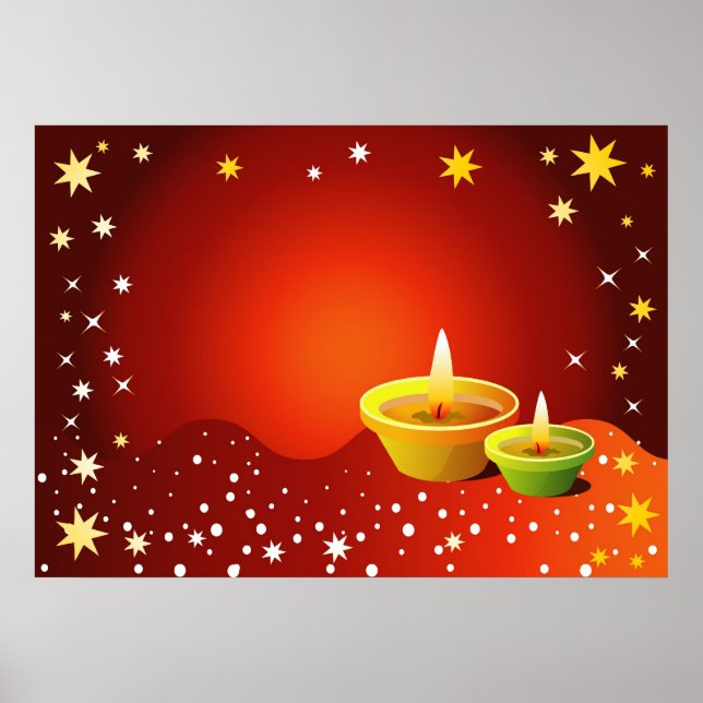 Póster Luces de Diwali brillantes (Frente)