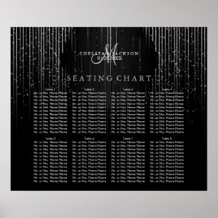 Póster Luces de estrella plateadas y negro - Gráfico de a