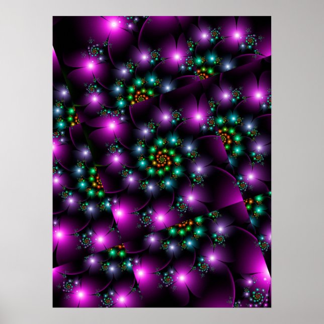 Póster Luces de flor en espiral (Frente)