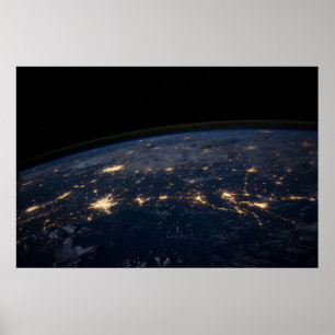 Póster Luces De La Ciudad Del Sur De Estados Unidos.