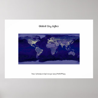 Póster Luces de la ciudad global