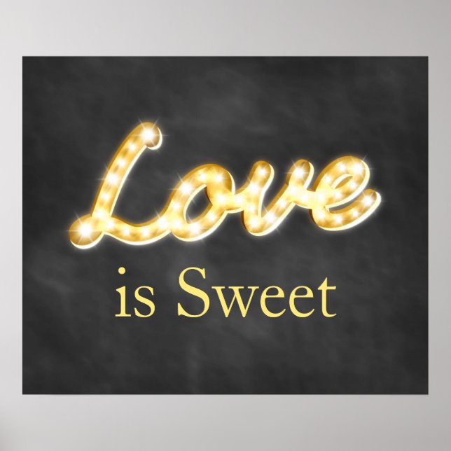 Póster Luces de marquesina de época Amor es dulce - pizar (Frente)