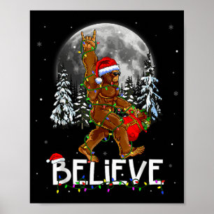 Póster Luces de Navidad de Santa Bigfoot Divertidas Bel S