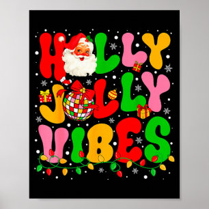 Póster Luces de Navidad de Santa Vibraciones Alegres Holl