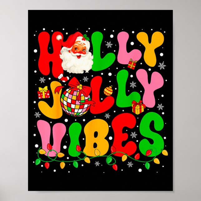 Póster Luces de Navidad de Santa Vibraciones Alegres Holl (Frente)