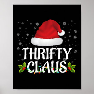 Póster Luces de Navidad de Thrifty Claus Pijama de Santa 