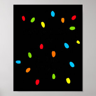 Póster Luces de Navidad Diversión Festejo Novedad Bombill