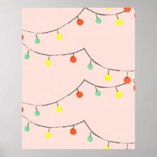 Póster Luces de Navidad en Cuerda