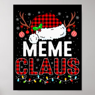 Póster Luces de Navidad Meme Claus Familia Pareo Navidad