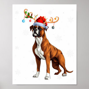Póster Luces de Navidad para Mujeres Reno Ciervo Sombrero