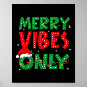 Póster Luces de Navidad Solo Vibraciones Alegres Fiesta R