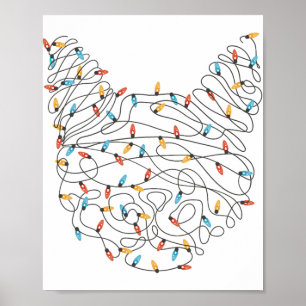 Póster Luces de Navidades de gatos - Navidades divertidos