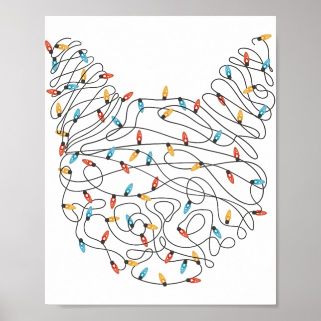 Póster Luces de Navidades de gatos - Navidades divertidos (Frente)