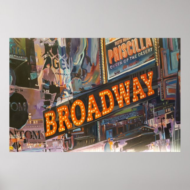 Póster Luces de Neon de Broadway (Frente)