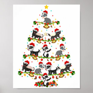 Póster Luces de Tejón Navidad Santa Tejón Árbol de Navida
