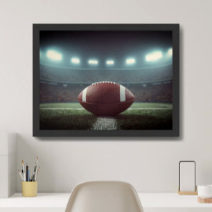 Póster Luces del campo del estadio de fútbol panorámico