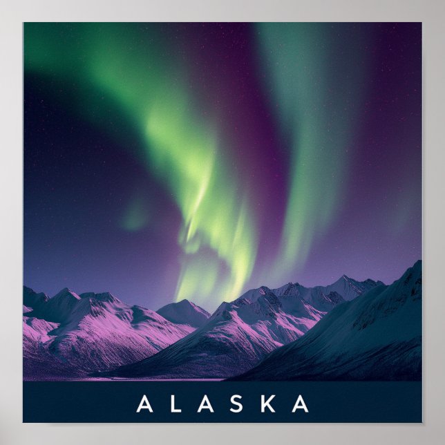 Póster Luces del Norte de Alaska Escénicas  (Frente)