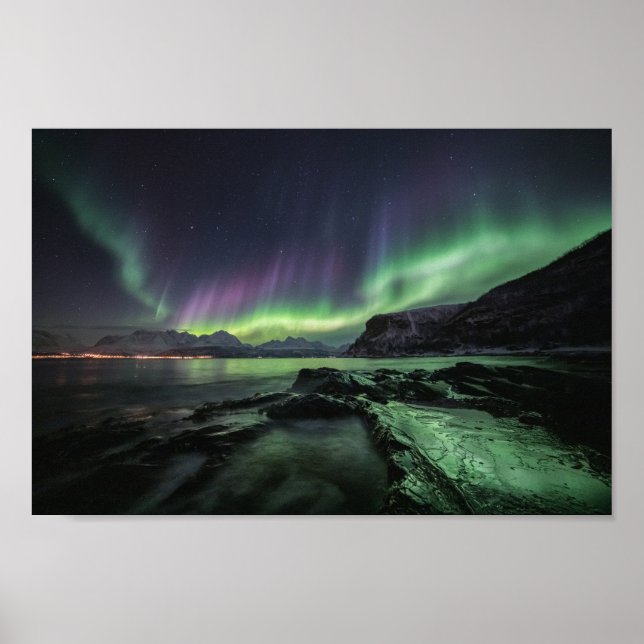 Póster Luces del Norte de Noruega (Frente)