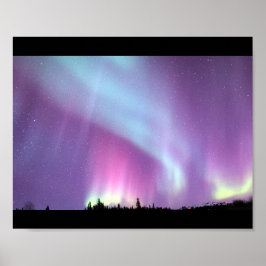 Póster Luces del Norte del Cielo Nocturno Hermoso Alaska