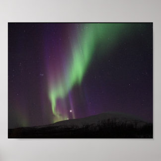Póster Luces del Norte del Cielo Nocturno Hermoso Alaska