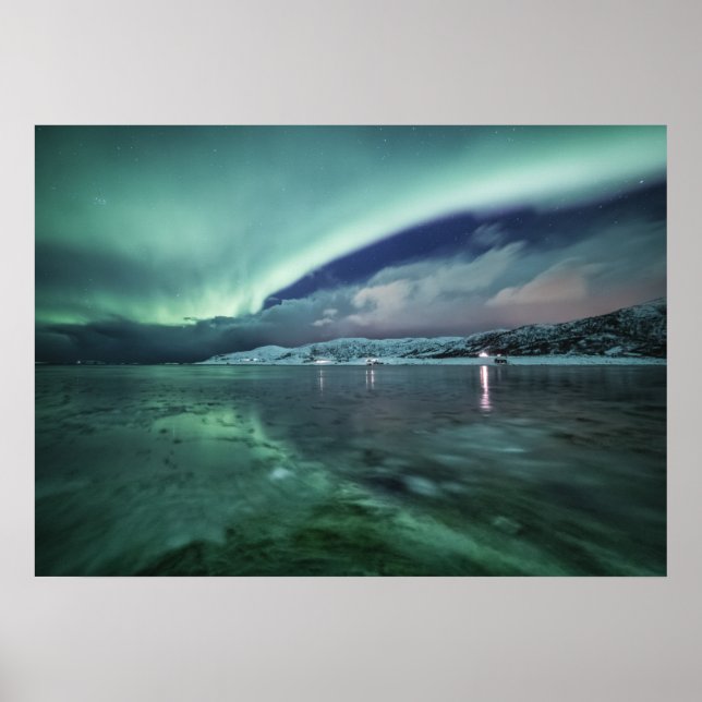 Póster Luces del Norte Noruega (Frente)