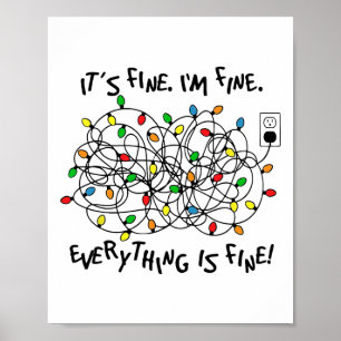 Póster Luces Divertidas De Navidad Está Bien Estoy Bien T