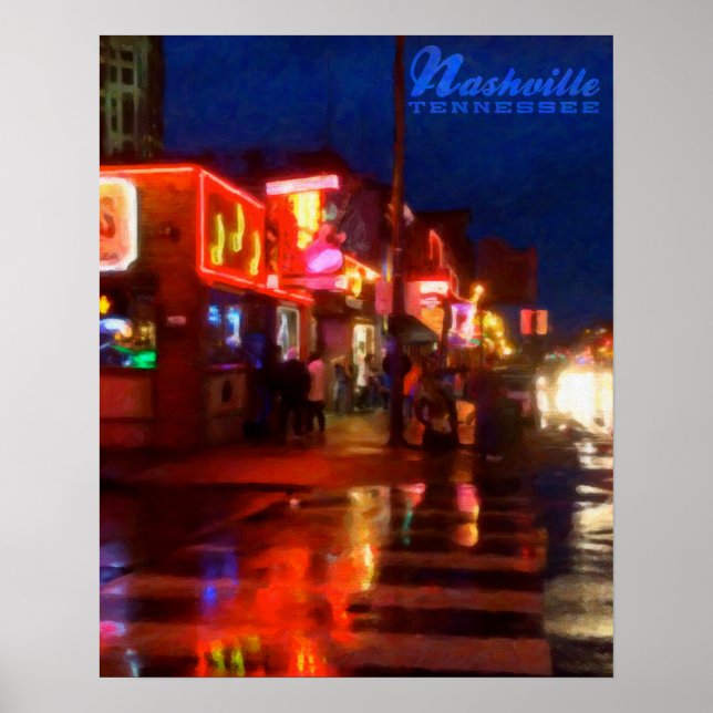 Póster Luces en Broadway, Nashville, Tennessee - Poster (Frente)