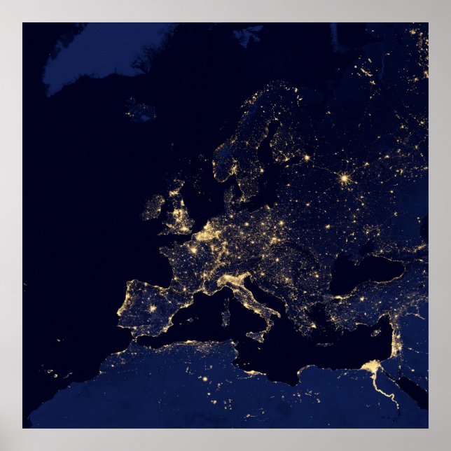 Póster Luces En Varias Ciudades Europeas Y Nórdicas. (Frente)