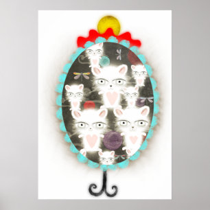 Póster Luces gatos dragonfly niños sala Colosal