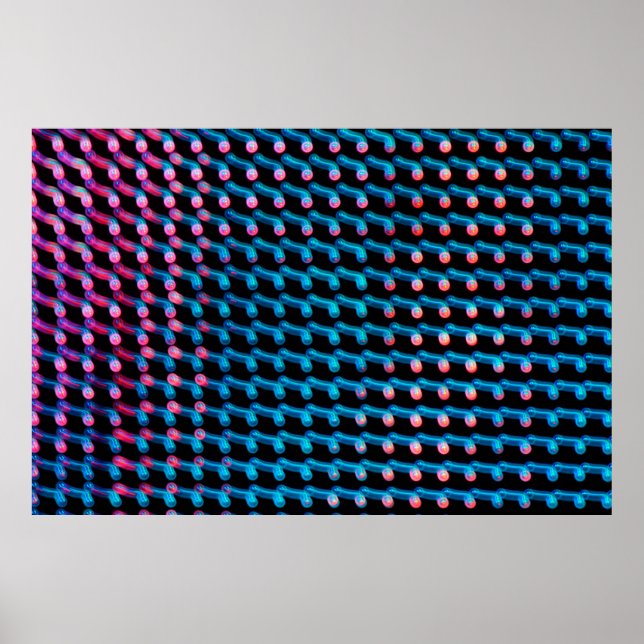 Póster Luces LED en el cartel. Esta es una foto borrosa (Frente)