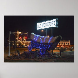 Póster Luces Navideñas de Carro Cubierto en Westport, Mis